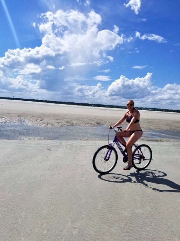 bike ride active beach vacation exercise